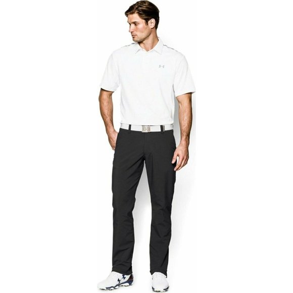 Under Armour Men's Match Play Loose Fit Tapered Leg Vented Golf Pants Black - Picture 3 of 10